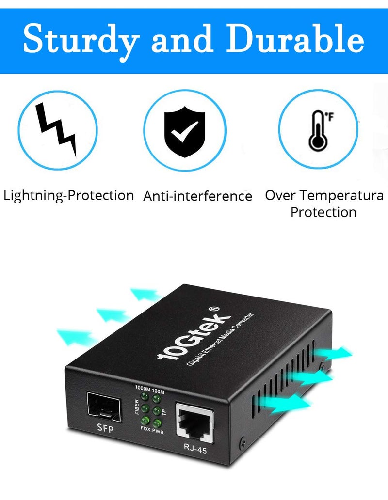 HYFIBER Fiber to Ethernet Media Converter, Gigabit SFP to RJ45 Fiber Converter,Support Multimode and Single Mode SFP Modules, 10/100/1000M RJ45, Auto-Negotiation - Image 5